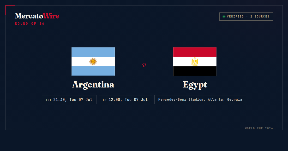 Argentina 3-2 Egypt: World Cup 2026 Round of 16